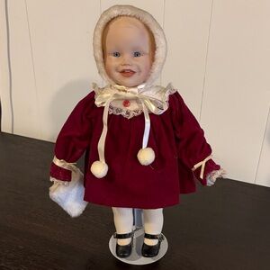 Adorable Velvet Doll with Cream Details